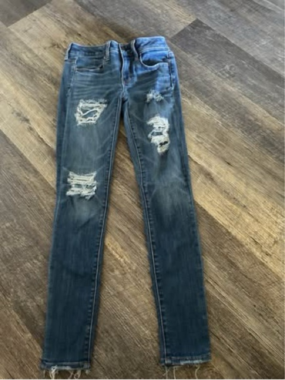 American Eagle Outfitters Women’s Ripped Skinny Jeans - Blue